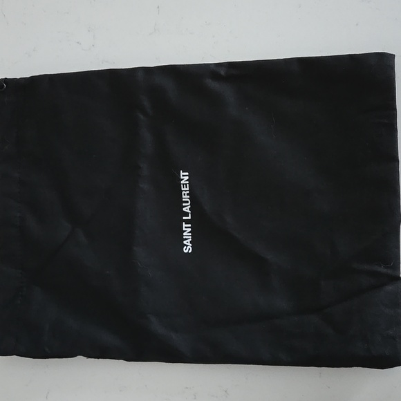 New never used SAINT LAURENT dustbag black with white logo 11 1/2 × 8 1/2 in - Picture 6 of 7